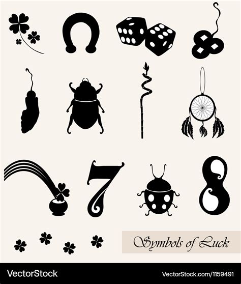 Luck symbols set Royalty Free Vector Image - VectorStock