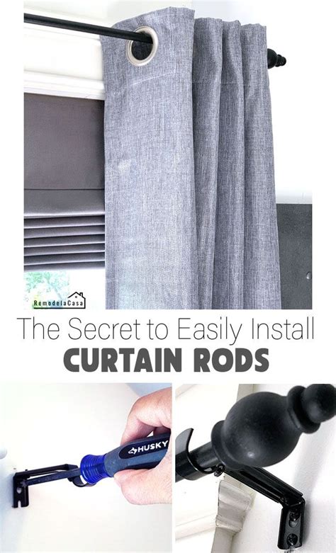 The Secret to Easily Install Curtain Rods | Installing curtain rods ...