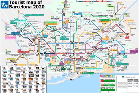 Barcelona metro map with tourist attractions - Barcelona metro map ...