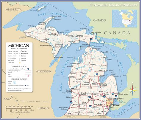 Printable Map Of Michigan Cities