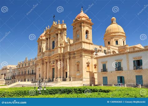 Baroque Style Cathedral in Old Town Noto Sicily Italy. Editorial Image ...