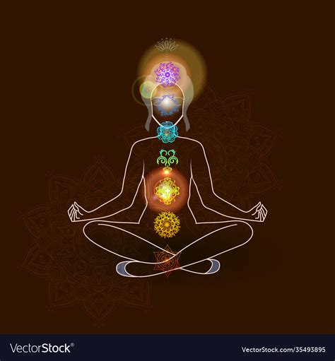 Aura and chakra meditation Royalty Free Vector Image