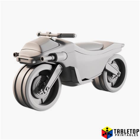 3D Printable Sci-Fi Motorcycle by Tabletop Printables