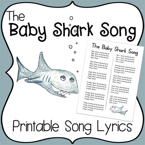 baby shark song printable lyrics | Baby shark song, Goodbye songs for ...