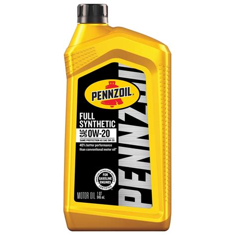 Pennzoil 0W-20 Full Synthetic Motor Oil , 1 Quart - Walmart.com ...