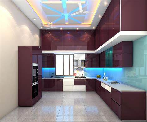 Modern Kitchen False Ceiling Design With Purple Cabinet by Star ...