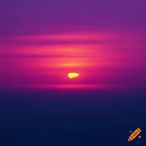 Dark sunset, no sun, blue horizon line, pink and violet sky with clouds ...