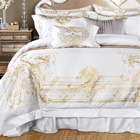 Luxury Egyptian cotton bedding set embroidery duvet cover sets 4/7pcs ...