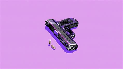 Free download | HD wallpaper: purple, gun, pixel art, cartridge, pink ...