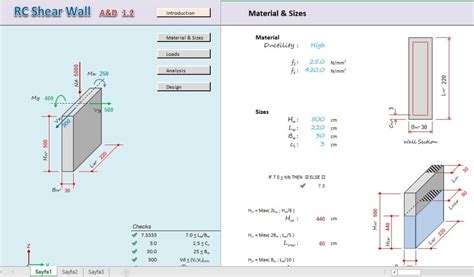 RC Shear Wall Analysis and Design Spreadsheet