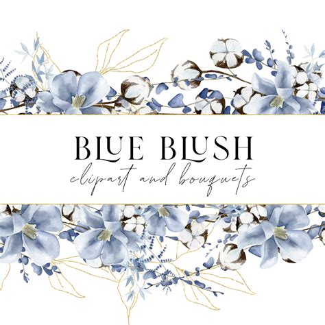 Dusty Blue Clipart Dusty Blue Watercolor Flower Bouquet Blue - Etsy