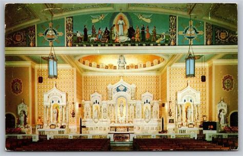 Postcard Miami Florida Gesu Church Interior Historic Landmark Chrome ...