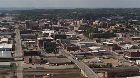 5.7K stock footage aerial video a wide view of the downtown area of the ...