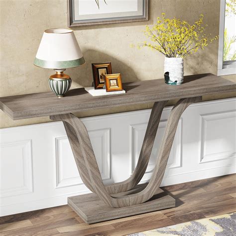 Console Table, 55 Inch Farmhouse Sofa Table Hallway Table – MecaWorks ...