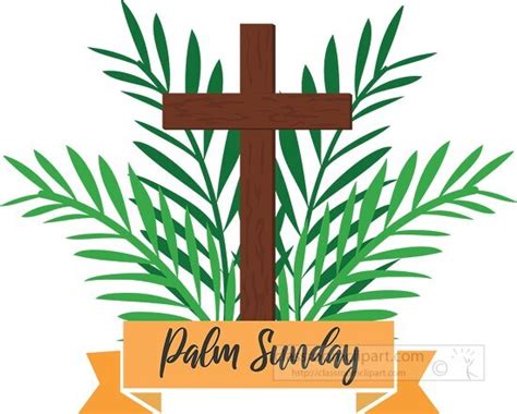 Christian Clipart-Basic RGBchristian palm sunday represented with cross ...