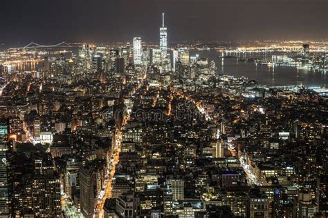 Night View from the Empire State Building Stock Image - Image of ...