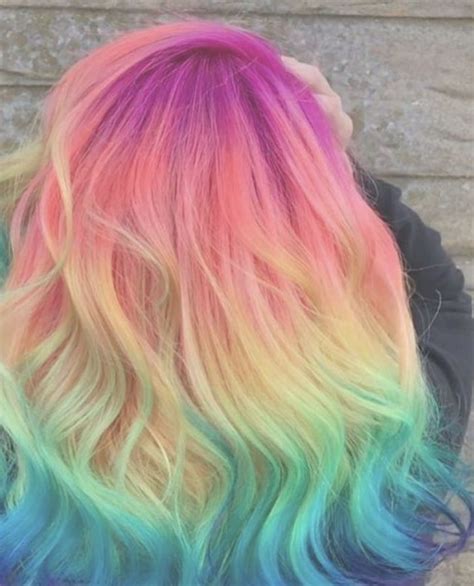 Pastel rainbow hair | Pastel rainbow hair, Rainbow dyed hair, Rainbow ...