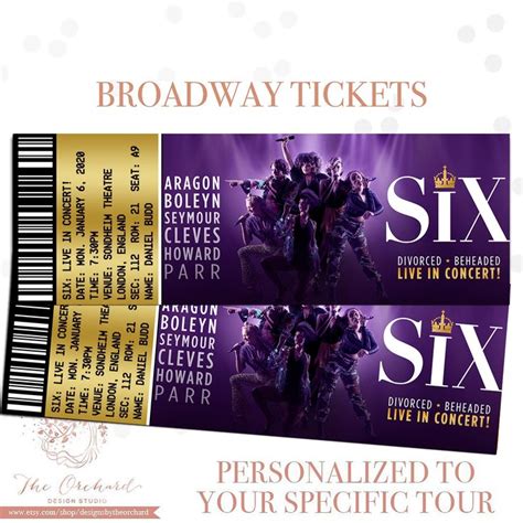 Custom Broadway Tickets - YOU PRINT Broadway Musical Theatre ...