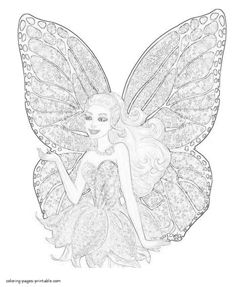 Free coloring pages Barbie Mariposa and The Fairy Princess || COLORING ...