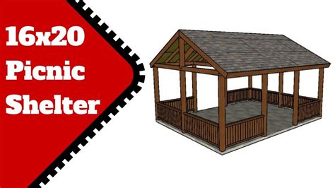 16x20 Picnic Shelter Plans - YouTube