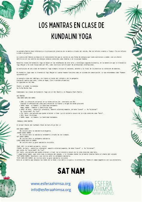 LOS MANTRAS EN CLASE DE KUNDALINI YOGA - Esfera Ahimsa | Nam Anand