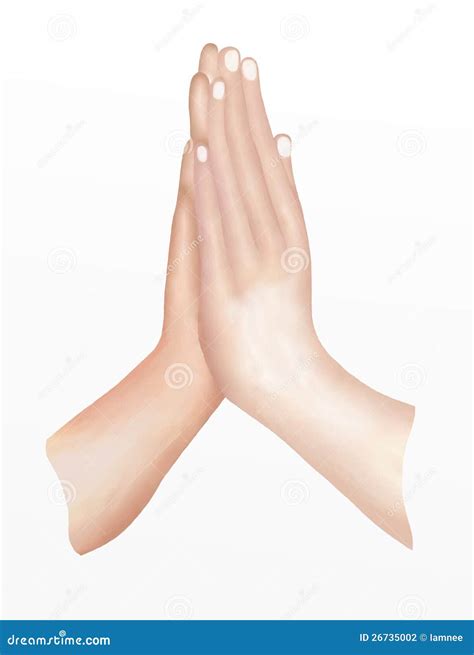 Two Hands Pressed Together In Prayer Position Or N Stock Photography ...