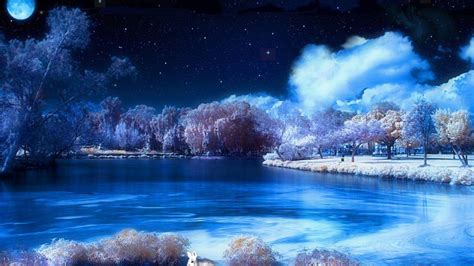 Night Snow Scenes Wallpapers - Wallpaper Cave