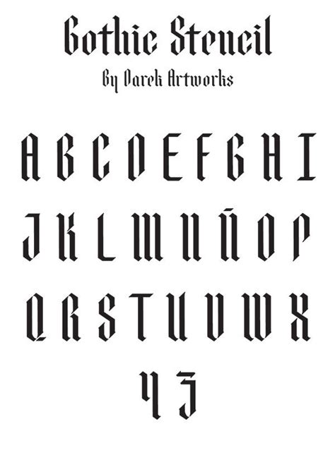 Gothic Stencil Font | Lettering alphabet, Stencil font, Lettering