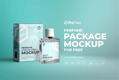 Front View of Perfume Bottle and Packaging Box Mockup Free Download ...