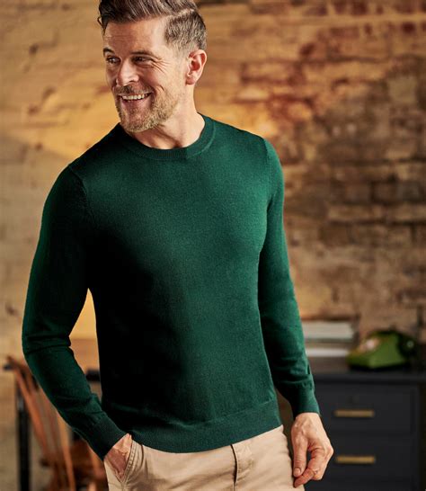 Racing Green Pure Merino | Mens Luxurious Merino Crew Neck Jumper