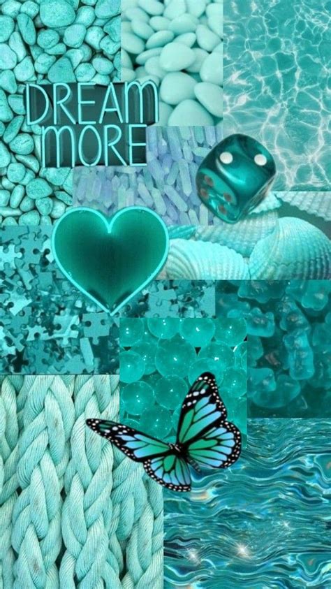 Teal Cyan Aesthetic Collage - Follow For More!. Cute Blue, Teal, Cyan ...