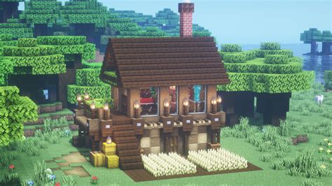 Minecraft - Starter house / Dark oak house / Survival base / ダークオークで作る ...