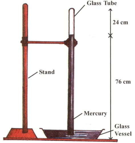 Draw a diagram of a mercury barometer