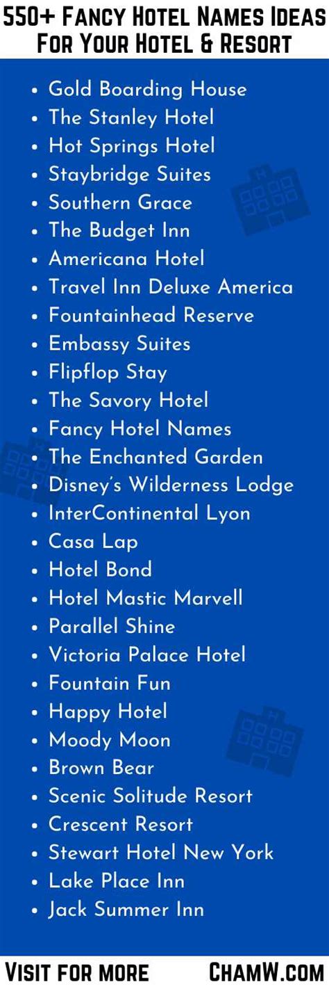 550+ Fancy Hotel Names Ideas For Your Hotel & Resort