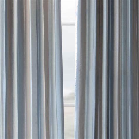 Eaton Blue & Grey Designer Striped Faux Silk Curtain in 2023 | Silk ...