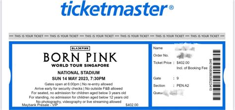 physical ticket: 2 blink vip cat1 tickets blackpink Singapore, Tickets ...