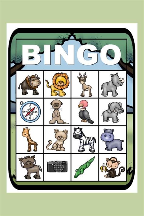 Safari Bingo Printable - Printable Word Searches