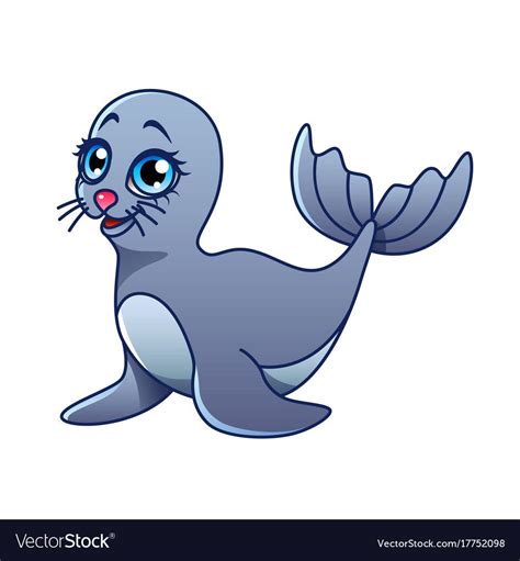 Cartoon seal isolated Royalty Free Vector Image | Vector images, Vector ...