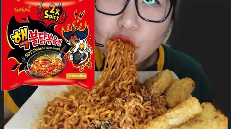 2x samyang spicy noodles eating challenge mukbang - YouTube