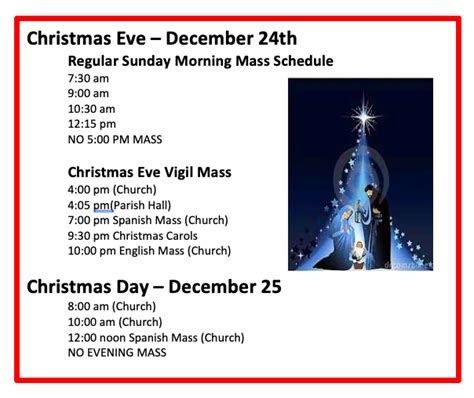 Christmas Mass Schedule - Our Lady Queen of Peace Catholic Church ...