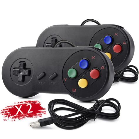 1/2 Pack SNES NES USB Super SNES USB Controller Gamepad For PC Mac ...