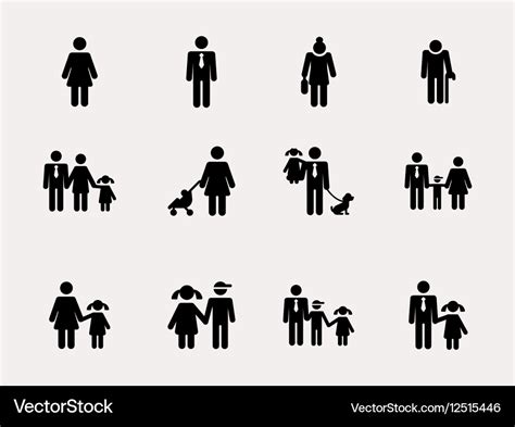 Stick figure family Royalty Free Vector Image - VectorStock