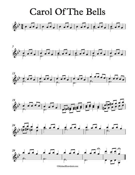 Here is free violin duet sheet music for Carol Of The Bells. One of the ...