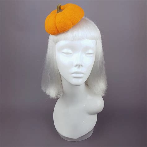 "Autumnal" Orange Halloween Pumpkin Hat – Pearls & Swine