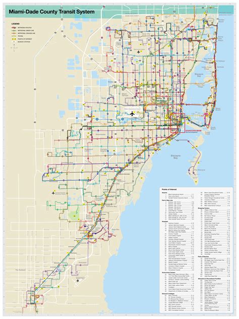 Miami transportation map - Miami public transportation map (Florida - USA)