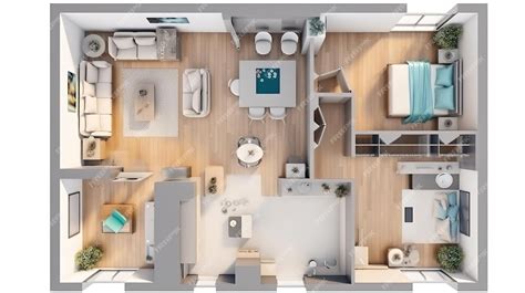 Premium AI Image | Floor plan top view Apartment interior isolated on ...