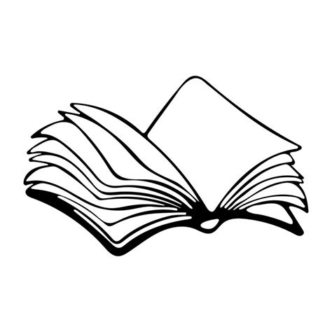 Open book outline doodle Vector Illustration in engraving style ...