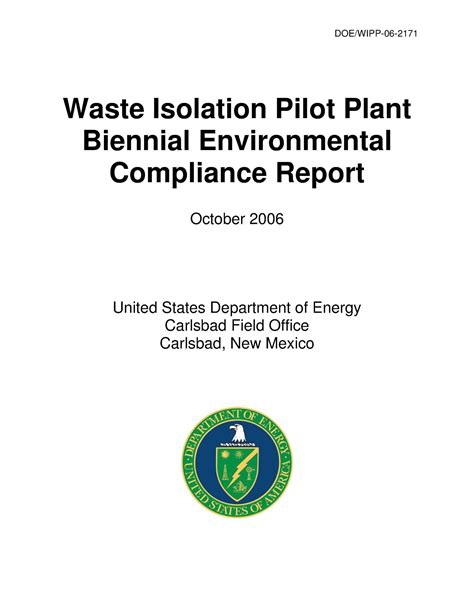 Waste Isolation Pilot Plant Biennial Environmental Compliance Report ...