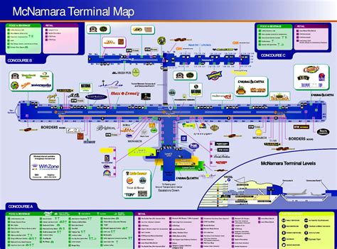 McNamara terminal at Metro Airport DTW map