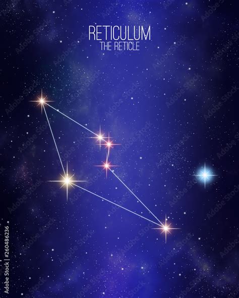 Reticulum the reticle constellation map on a starry space background ...